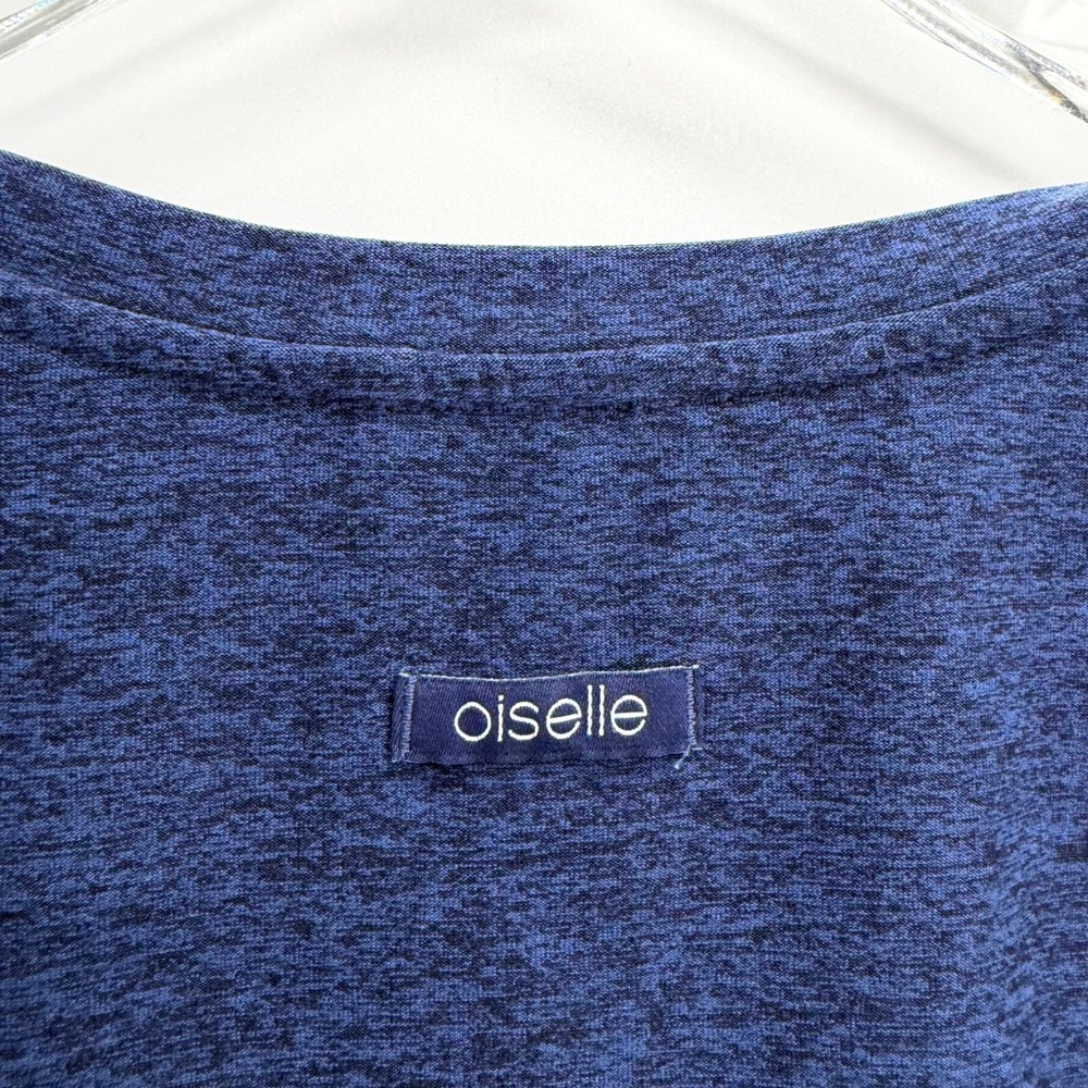 Oiselle Short Sleeve Running Top Blue Heather Size 12 Athletic Stretch Shirt - Picture 5 of 8